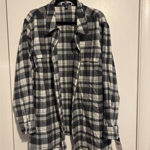 Chaps Gray and White Checkered Shirt